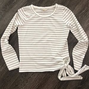Stitch Fix Hem & Thread Ivory and Black Stripe Top